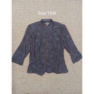 Alex Evenings Navy Sequin Jacket
